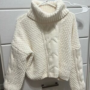 ALTAR’D STATE Cream Cable Knit Sweater